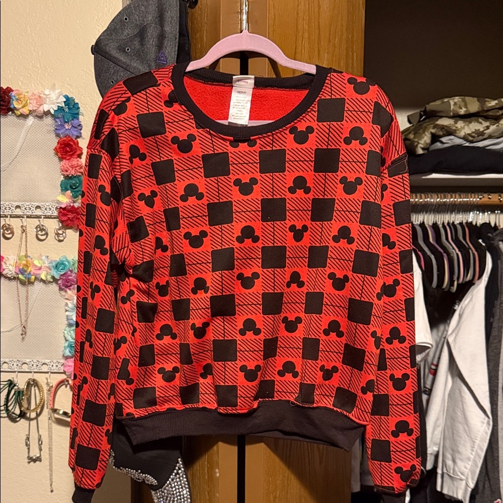 Disney Red and Black Mickey Mouse Sweater